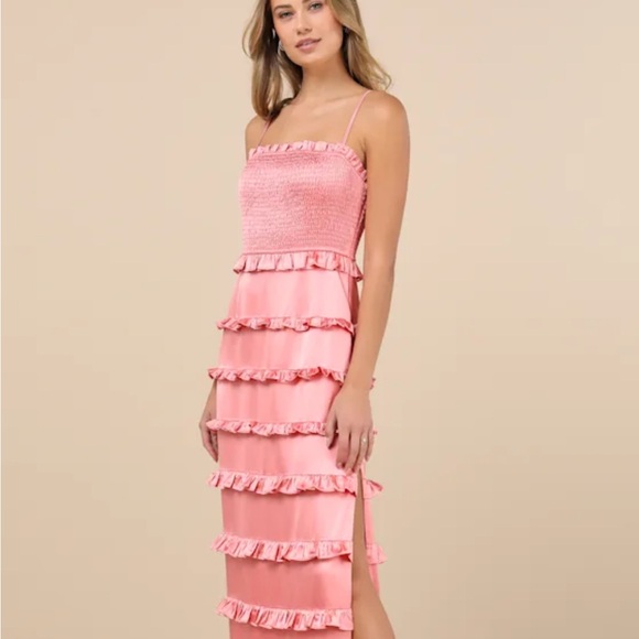 Lulu’s Pink Ruffle Dress - Picture 3 of 4